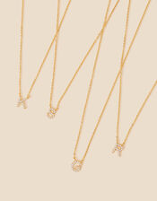 Gold-Plated Sparkle Initial Pendant Necklace, Gold (GOLD), large