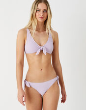 Crinkle Bunny Tie Bikini Briefs, Purple (LILAC), large