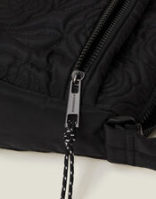 Floral Quilted Camera Bag, Black (BLACK), large