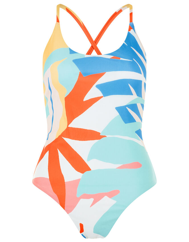 Palm Clash Swimsuit with Recycled Polyester, Multi (BRIGHTS-MULTI), large