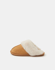 Suedette Mule Slippers, Tan (TAN), large