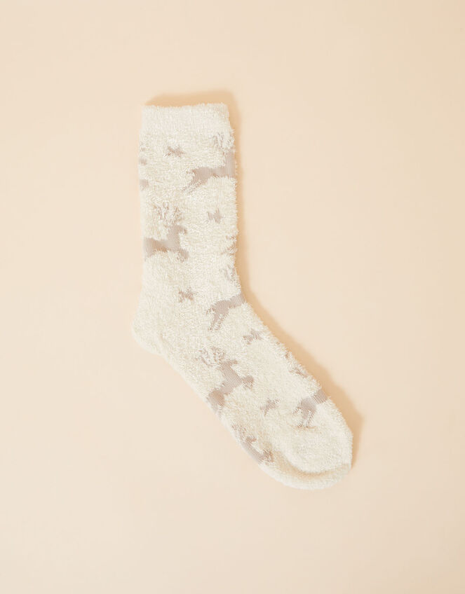 Supersoft All-Over Reindeer Cosy Socks, , large
