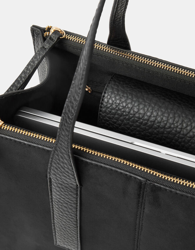 Double Zip Laptop Shoulder Bag, , large