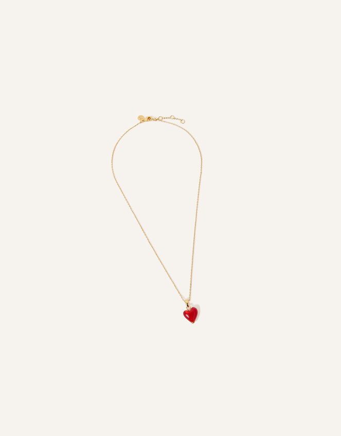 14ct Gold-Plated Murano Glass Heart Pendant Necklace, , large