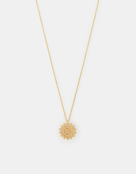 14ct Gold-Plated Sun Beam Pendant Necklace, , large