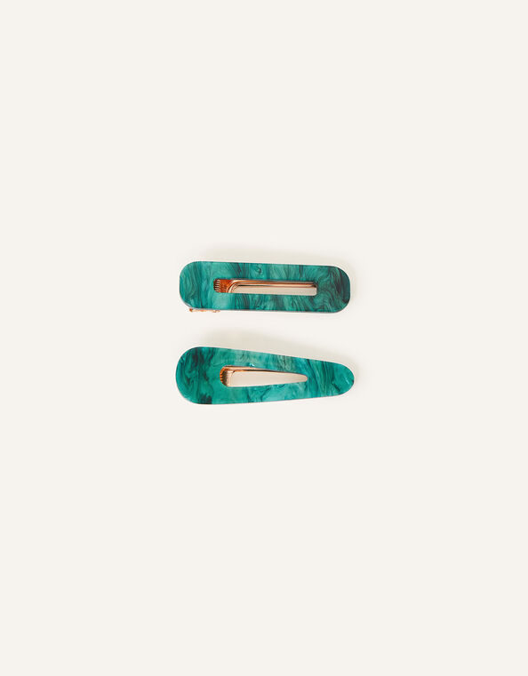 Marble Resin Hairclips Set of Two, , large
