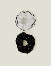 2-Pack Polka Dot Frill Hair Scrunchies, , large