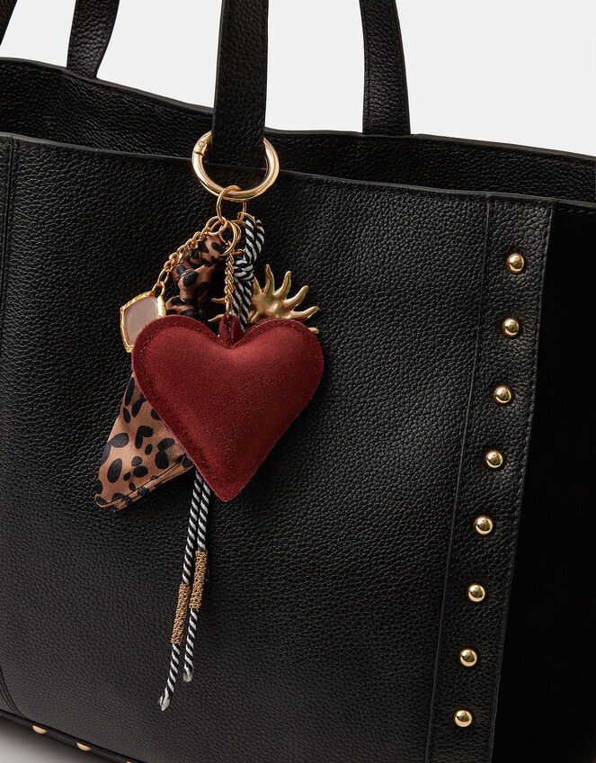 Leopard Heart Bag Charm, , large