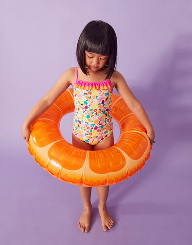 Fruit Print Frill Swimsuit Multi, Multi (BRIGHTS-MULTI), large