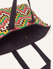 Geometric Woven Weekend Bag, , large