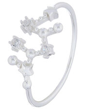 Sterling Silver Constellation Ring - Sagittarius, White (ST CRYSTAL), large