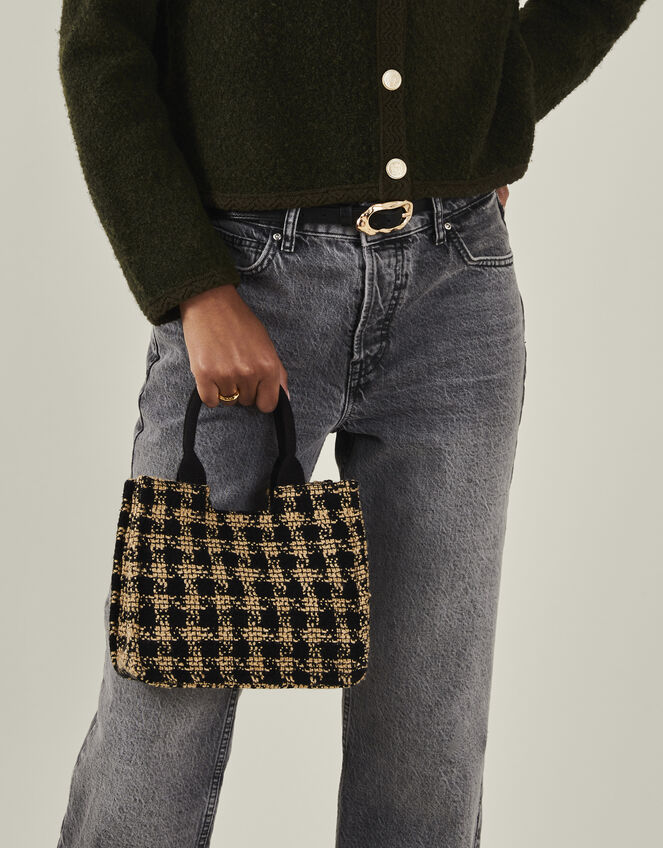 Small Houndstooth Cross-Body Bag, , large