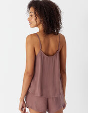 Crinkle Satin Tie Vest Set, Pink (PINK), large