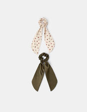 2-Pack Floral Satin Scarf Hair Scrunchies, , large