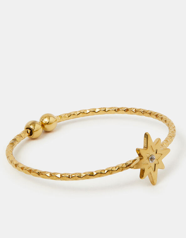 14ct Gold-Plated Adjustable Star Ring, Gold (GOLD), large