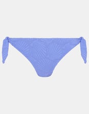 Shell Embossed Tie Side Bikini Bottoms, Blue (BLUE), large