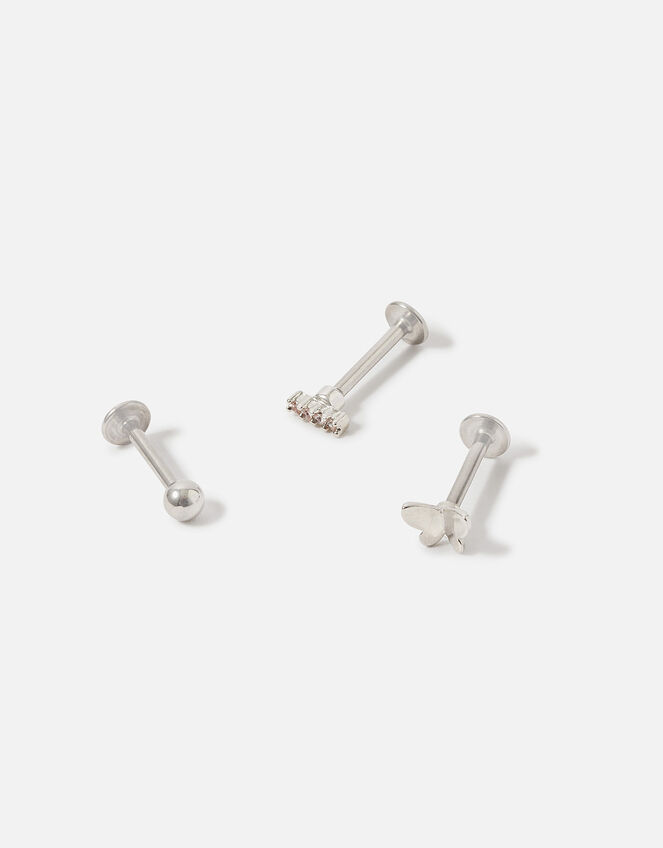Surgical Steel Butterfly Studs Set of Three, , large