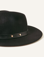 Wool Fedora, Black (BLACK), large