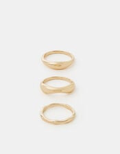 3-Pack Molten Rings , Gold (GOLD), large