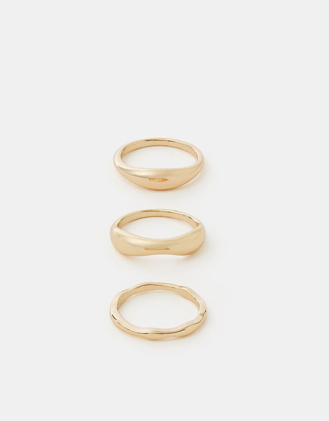 3-Pack Molten Rings , Gold (GOLD), large