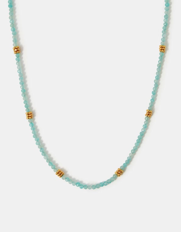 14ct Gold-Plated Quartz Beaded Necklace, , large