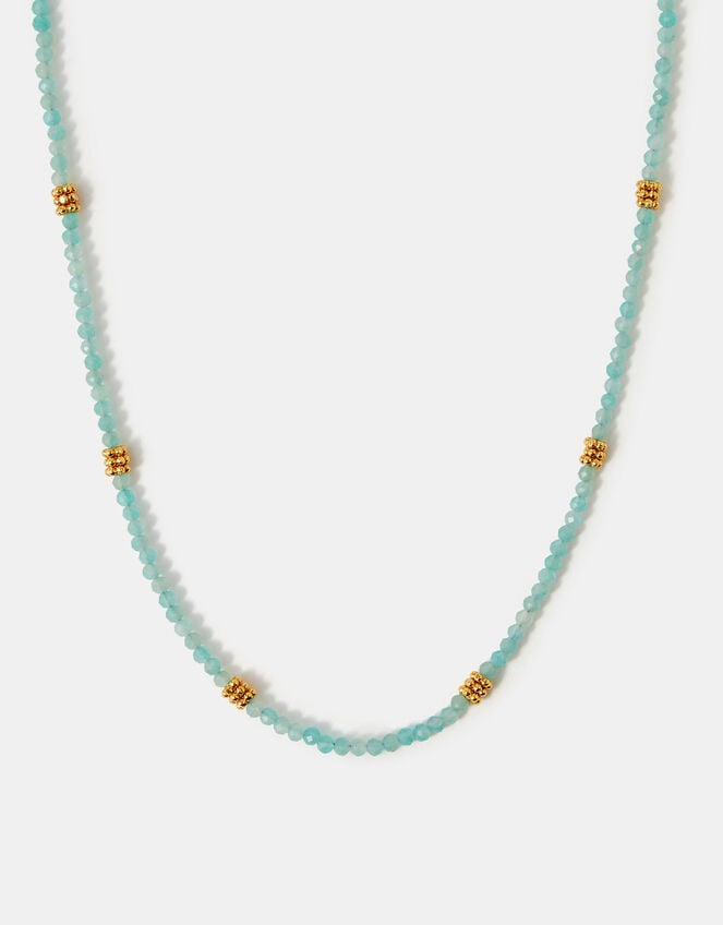 14ct Gold-Plated Quartz Beaded Necklace, , large