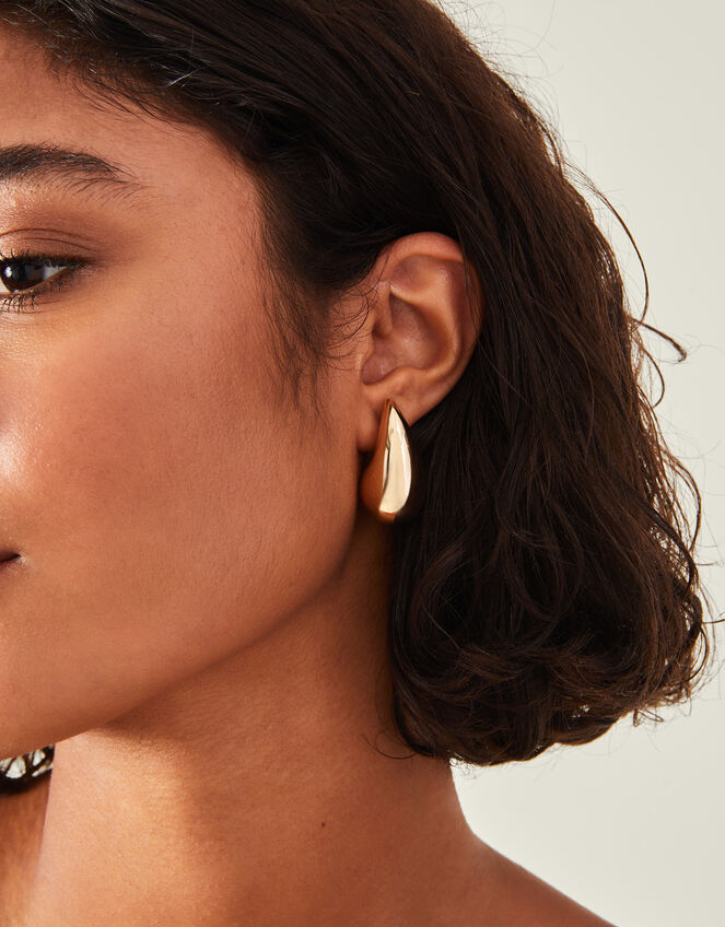 3-Pack Drop Curve Earrings, Gold (GOLD), large