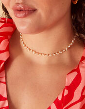 14ct Gold-Plated Mother of Pearl Beaded Collar Necklace, , large