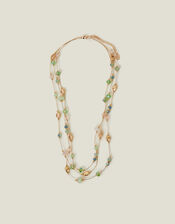 Layered Bead Station Necklace, , large