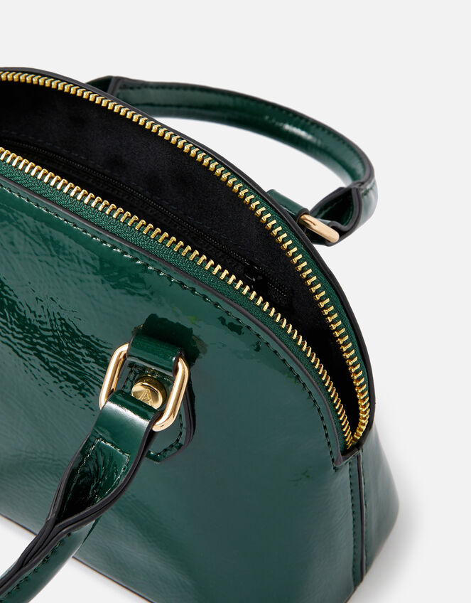 Nikki Patent Handheld Bag , Green (GREEN), large