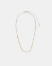 Sterling Silver-Plated Seed Pearl Necklace, , large