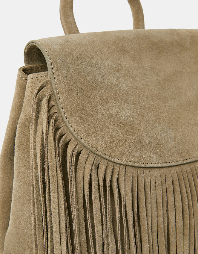Leather Fringe Backpack , , large