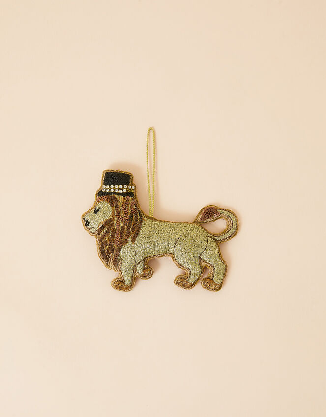 Embellished Lion Christmas Decoration, , large