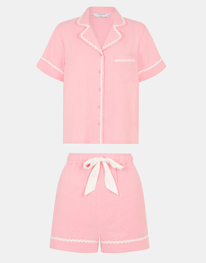 Crinkle Cotton Short Pyjamas Set, Pink (PINK), large