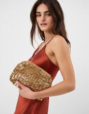 Sequin Woven Clutch Bag, , large