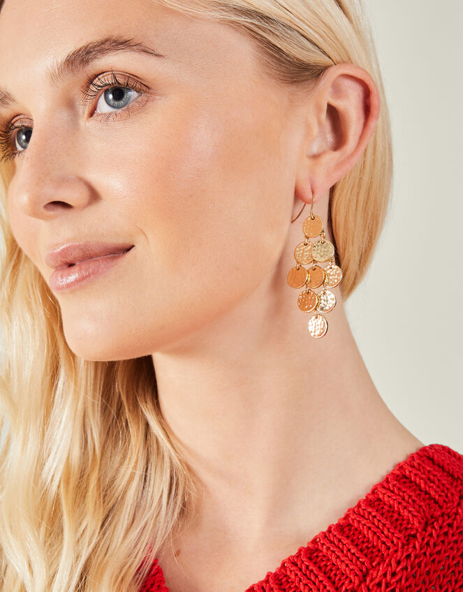 Textured Disc Statement Earrings, , large