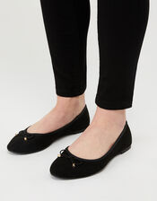 Ballerina Flats with Rainbow Lining, Black (BLACK), large