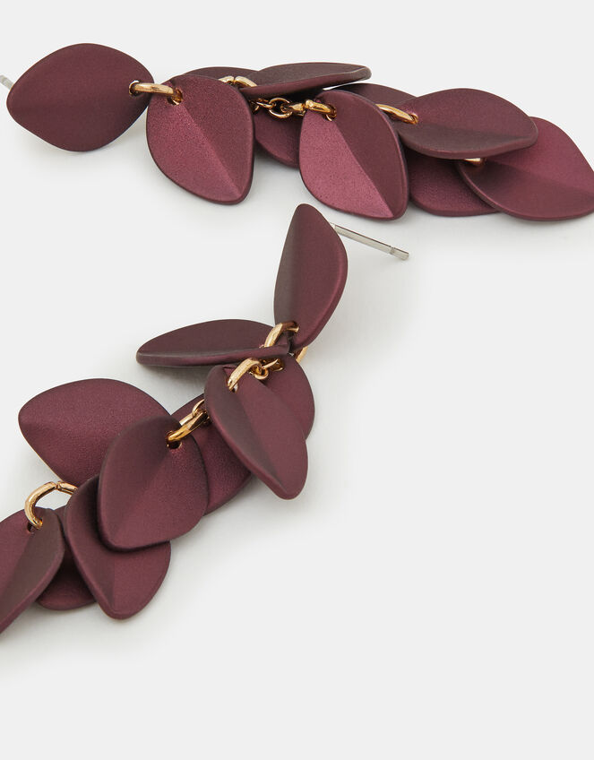 Enamel Willow Leaf Drop Earrings, , large
