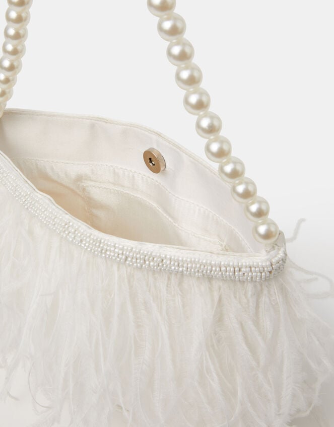 Feather Beaded Bridal Bag, , large