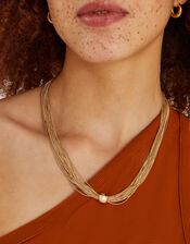 Multi-Chain Bead Pendant Necklace, , large
