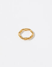 Gold-Plated Chain Band Ring, Gold (GOLD), large