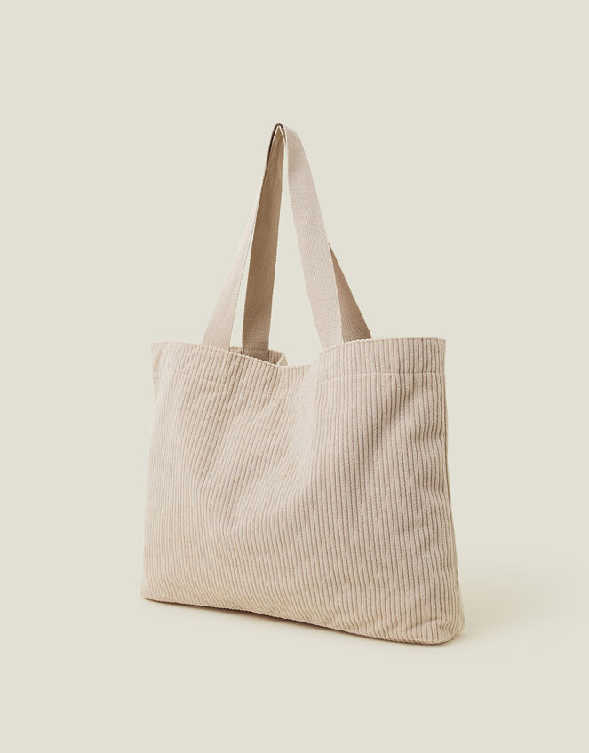 Corduroy Shopper Bag, Cream (CREAM), large