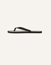 Plain Seagrass Flip Flops, Black (BLACK), large