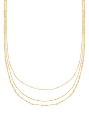 Gold-Plated Layered Chain Necklace, , large