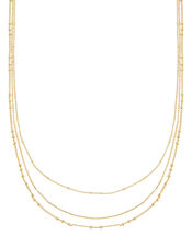 Gold-Plated Layered Chain Necklace, , large
