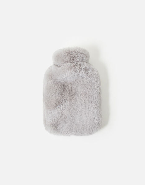 Mini Luxe Faux Fur Hot Water Bottles Grey, Grey (GREY), large