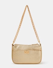 Metallic Chain Strap Crossbody Bag, , large