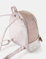 Mini Heart Quilted Sparkle Backpack, , large