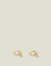 14ct Gold-Plated Drop Square Hoops, , large