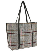Check Print Tote Bag, , large